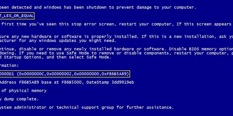 Troubleshooting blue screen