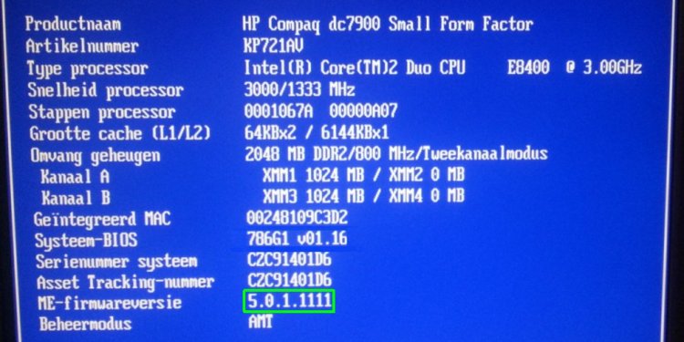 Hp dc7900 me firmware voor