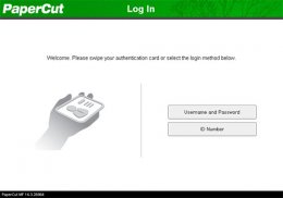 Authentication with PaperCut on the Dell device.