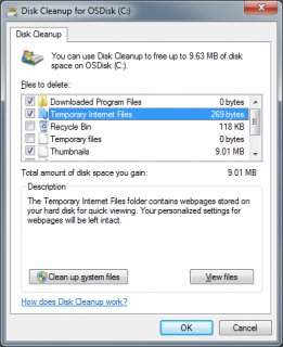 disk cleanup window